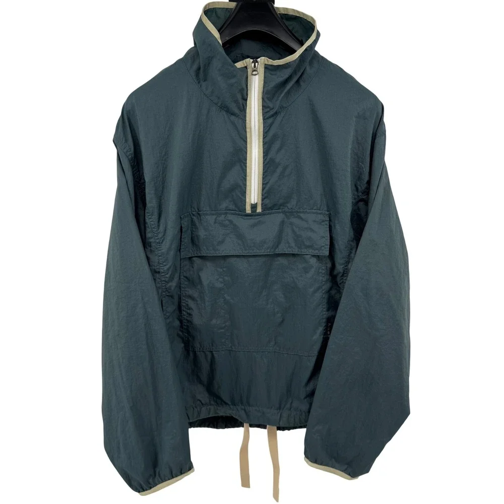 Acne Studios Anorak Jacket Mens 46 Teal Green Half Zip Nylon Windbreaker